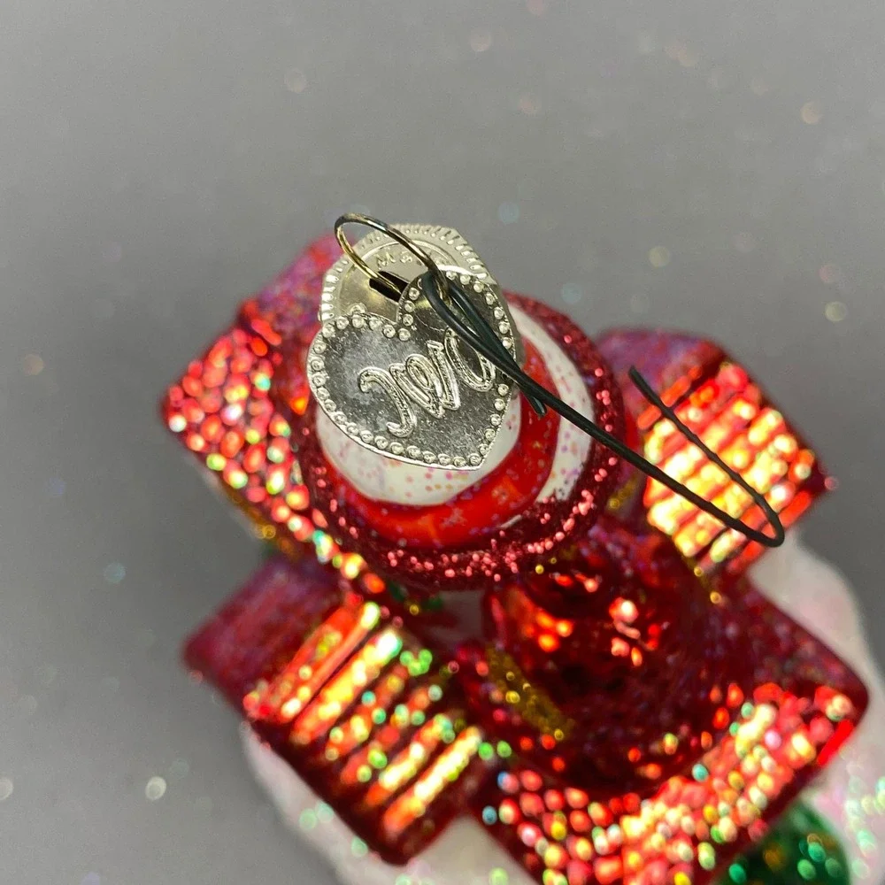 Old World Christmas Glass Ornaments Santa Claus and Gingerbread House Set of 2